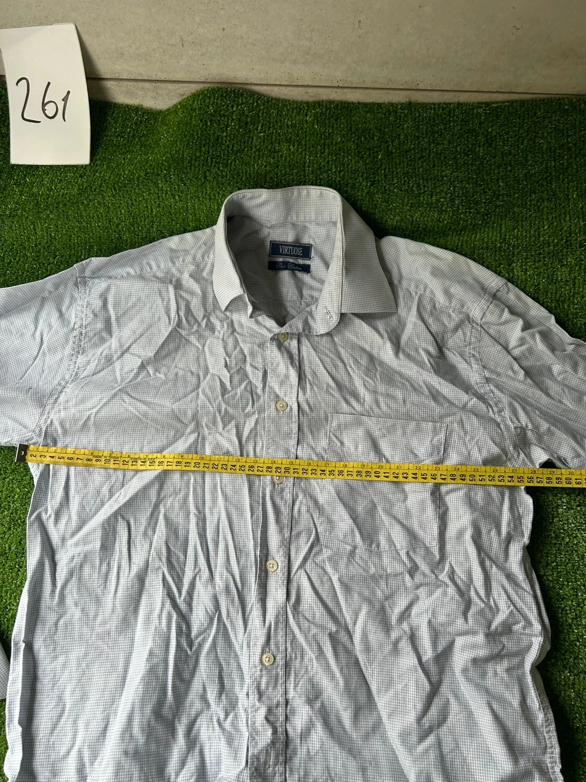 Geruit hemd wit grijs virtuose pur Cotton maat 3 (39/40) – photo 9